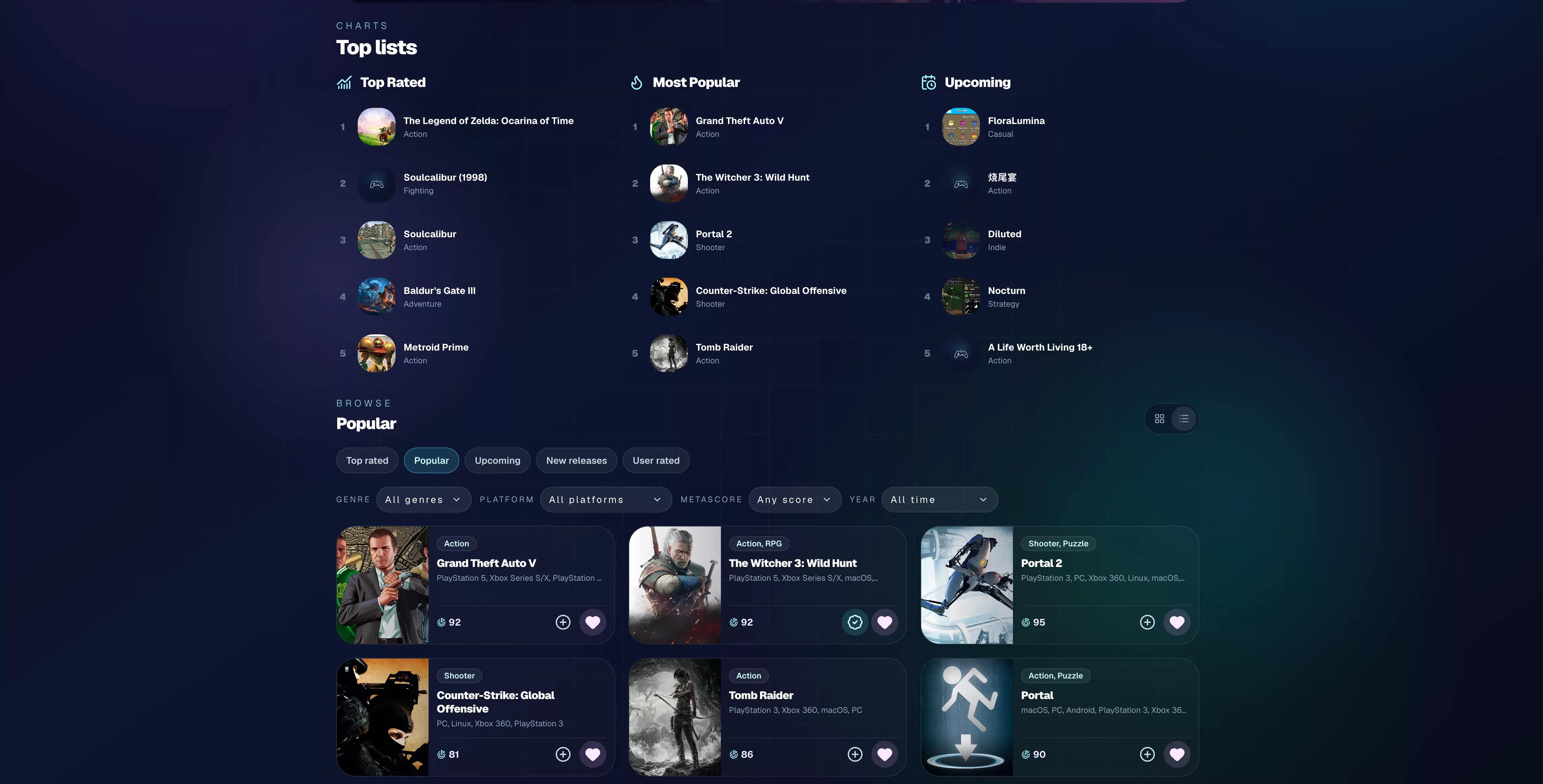 Gaming Diary game tracking app, third view